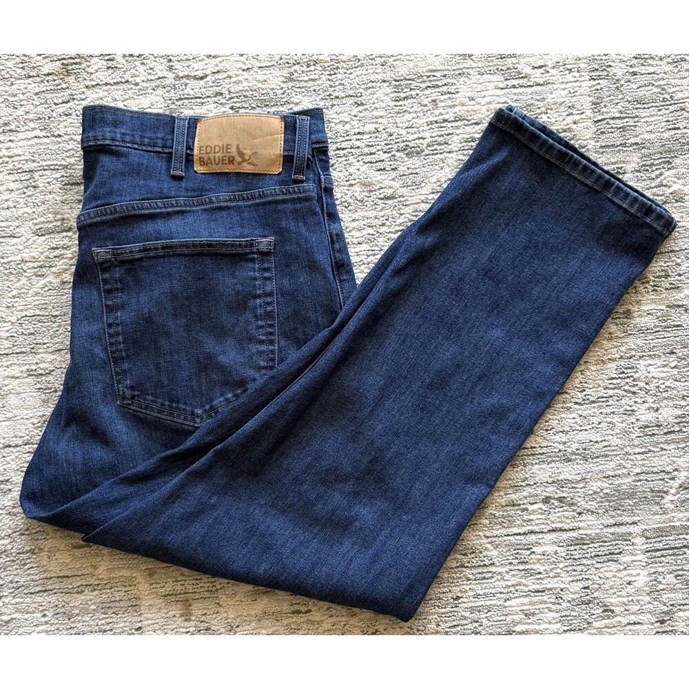 Eddie Bauer Men's Size 38x29 Blue Jeans Straight Fit & Leg Preowned Excellent